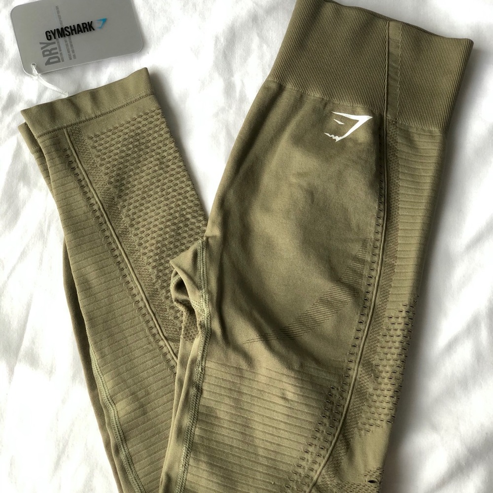 NEW Gymshark Flawless Knit Leggings - Khaki